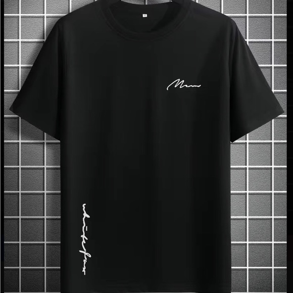 Other - BLACK Men’s T Shirt Script Writing Comfort Streetwear Casual Modern Men’s Large